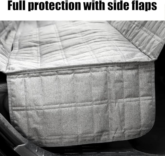 PLUTUS PET Dog Car Seat Cover for Back Seat with Side Flaps and Mesh Window