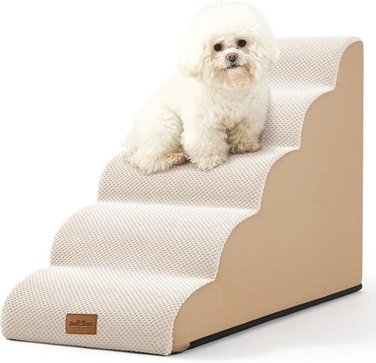 Dog Stairs for High Bed 23" H 15.7x33x22.6in, Light 5 Tiers