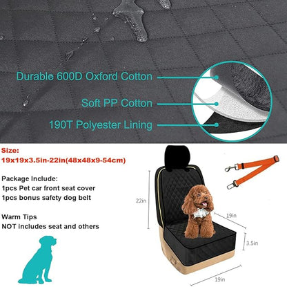 Front Pet Seat Cover Protector for Dogs Cats