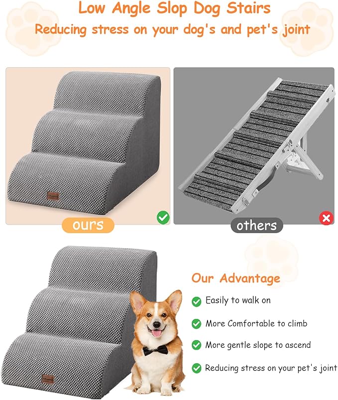 Dog Stairs for Small Dogs 3 Steps