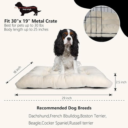 Dog Beds for Crates 30x19 Washable for Medium Size Dogs Soft 30 inch Crate Pad for Kennel or Cage with Anti-Slip Bottom Sleeping Mat Ideal for Dog Crates