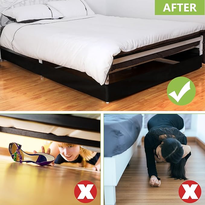 Under Bed Blocker for Pets with Black Zip Ties, Toy Blocker for Under Bed Blocker Under Bed Barrier for Dogs Cats Pets Puppy Toy Furniture Bed Bottom, Black, 220 x 6 Inch