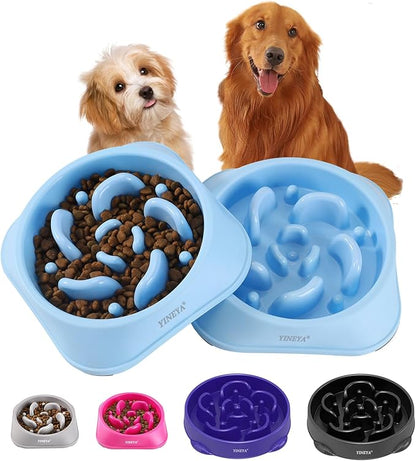 2Pcs Slow Feeder Dog Bowls Large Breed, Dog Slow Feeder Bowl, Dog Food Bowls Slow Feeder, Dog Bowl Slow Feeder, Dog Bowl That Slow Down Eating, Puzzle Dog Food Bowls, Slow Eating Dog Bowl