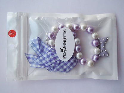 Fancy Diamond Pearl Dog Necklace Collar Jewelry with Bling Rhinestones Bone Charm for Pets Cats Small Dogs Girl Teacup Chihuahua Yorkie Clothes Costume Outfits Accessories