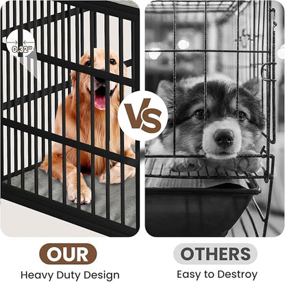 Rovibek Dog Crates for Large Dogs 38.4", Heavy 2 Doors 4 Wheels,