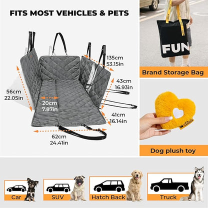 FUNNYFUZZY back seat extender for dogs 100% Waterproof