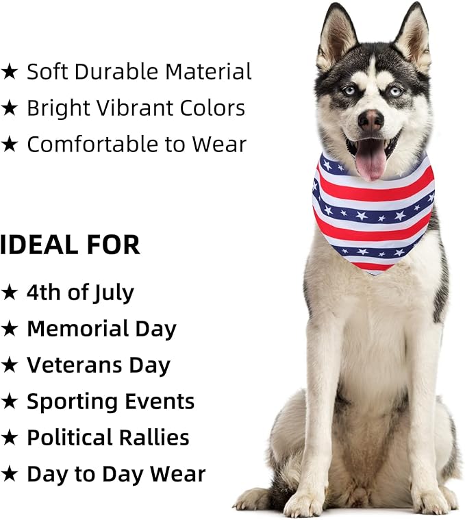 Fourth of July Dog Bandana XLarge- 1PCS