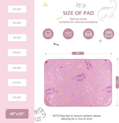 IEUUMLER Washable Pee Pads for Dogs 2 Pack EU007 (Pink 48"X30"-2pcs)