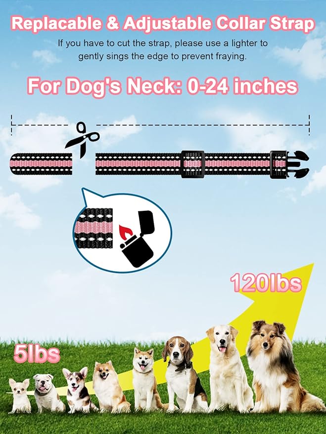 Bousnic Dog Shock Collar 2 Dogs (5-120Lbs) - 3300 ft Waterproof Training Collar for Dogs Large Medium Small with Rechargeable Remote, Beep (1-8) Vibration (1-16) and Humane Shock (1-99) Modes