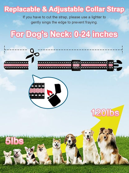 Bousnic Dog Shock Collar 2 Dogs (5-120Lbs) 3300 ft (1-8) Vibration (1-16) and (1-99) Modes