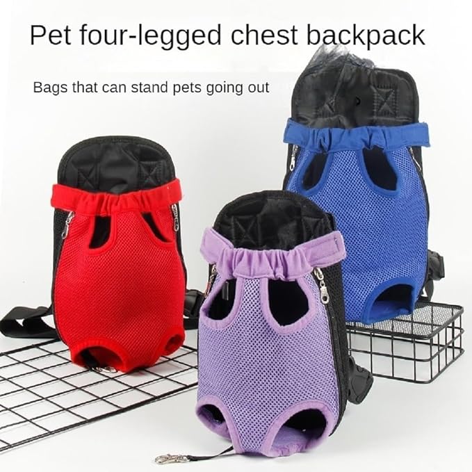 Cat Carrier Backpack, Carrier for Small Dogs Cats Sling Backpack Travel Bag, Pet Backpack Bag for Hiking Travel Camping Outdoor Hold Pets Up to 15 Lbs (Color : Purple, Size : X-Large)