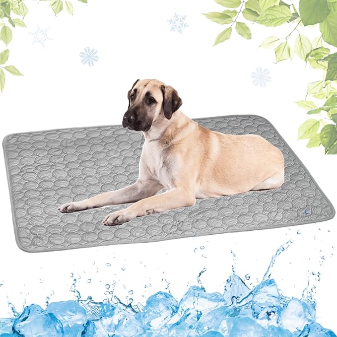 Dog Cooling Mat Washable Seats(Grey,39x59in)