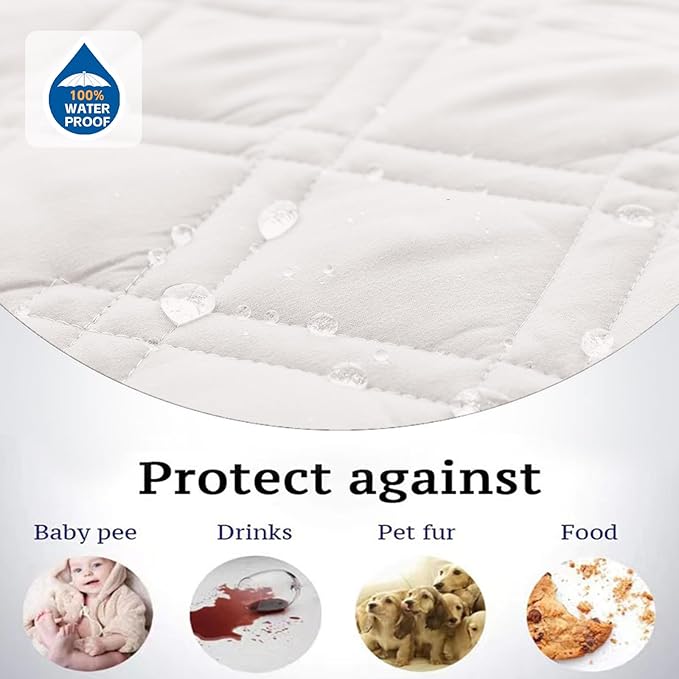 Water Resistant Dog Bed Cover Pet Blanket with Anti-Slip Back for Furniture Bed Couch Sofa (68x82 Inch,Ivory)