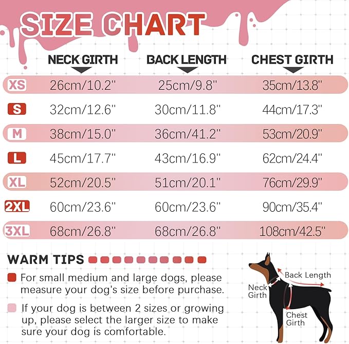 IDOMIK Warm Dog Coats with Harness 3XL