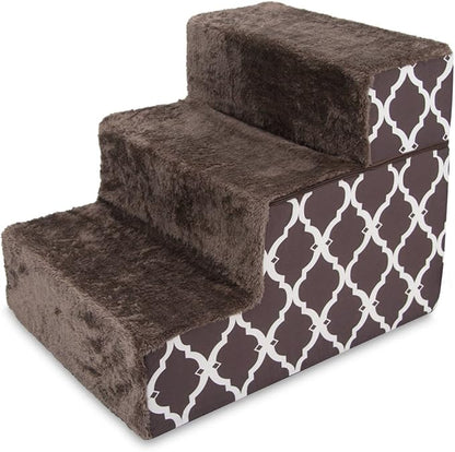 Best Pet Supplies Foldable Foam Pet Steps for Small Dogs and Cats 3-Step (H: 16.5")