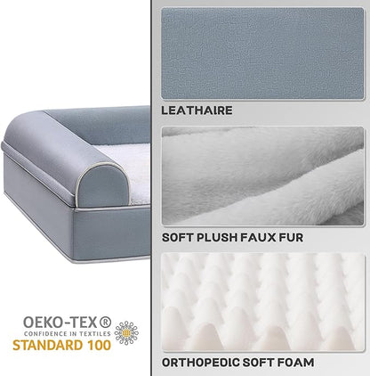 Giant Orthopedic Dog Bed 47" x 32" x 7", Grey