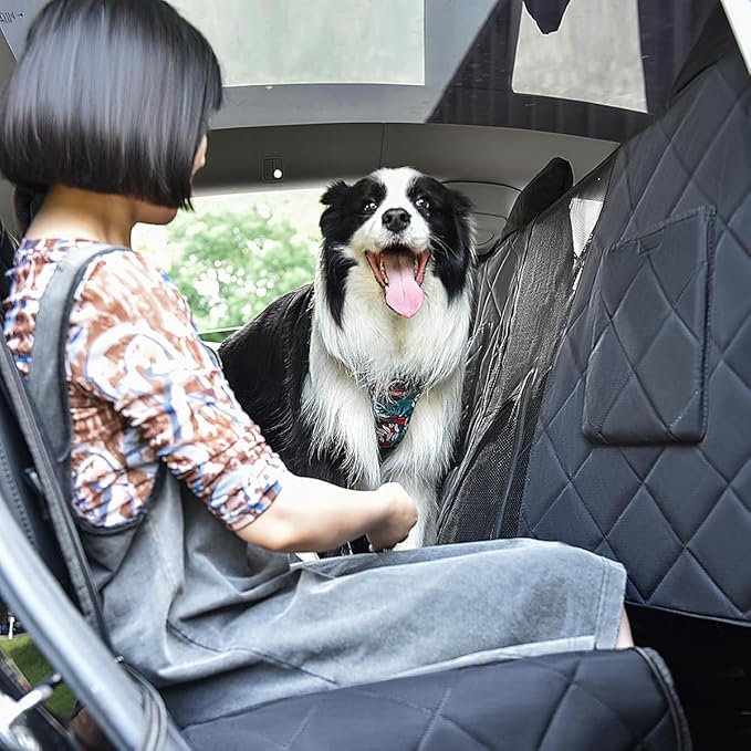 Upgraded Anti Sagging Dog Car Back Seat Covers for Tesla Model Y (2020-2023) 100% Waterproof