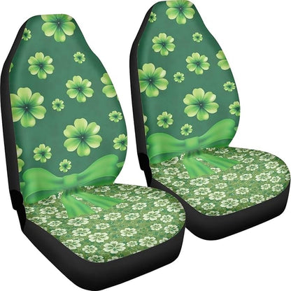 St. Patrick's Day Green Grass Bow Tie Car Seat Cover for Women Men