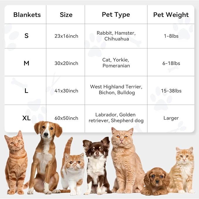 PJYuCien Blankets 1 Pack 3 60"x50" Pet