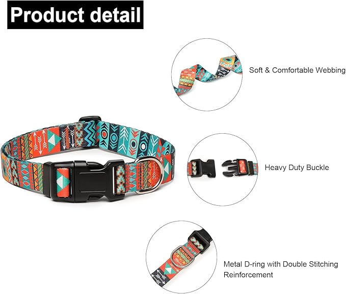 Adjustable Dog Collar with Patterns