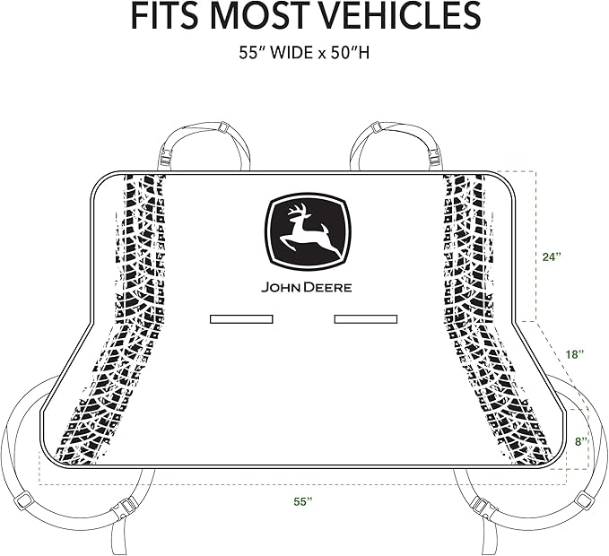 JOHN DEERE PET CAR SEAT COVER for DOGS & CATS. Licensed SEAT PROTECTOR for Construction