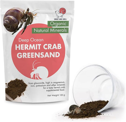 Snout and Shell Organic Pet Hermit Crab Greensand Food Supplement & Worm Castings (Greensand)