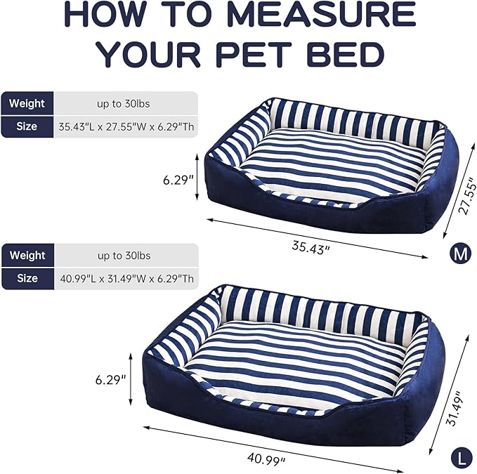 Dog Beds Large Sized Dog with Cushion 35" L 27" W 6" Th