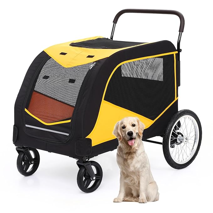 Gyabnw 4 Wheel Dog Stroller for Large Pet