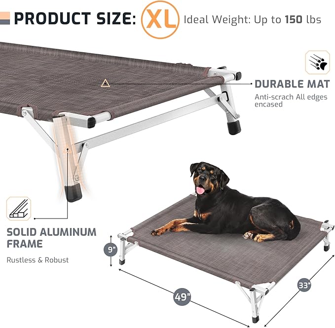 Elevated Cooling Cots Dog Bed: Raised Outdoor & Indoor Pet Cot