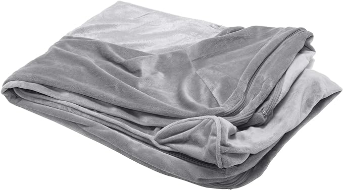 Furhaven Replacement Dog Bed Cover Faux Fur & Velvet Sofa-Style, Machine Washable - Smoke Gray, Medium