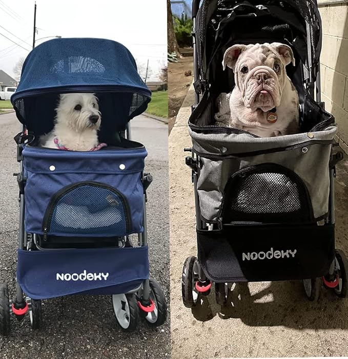 Pet Stroller for Cats Dogs Rabbit with Reversible Handle 40 Pounds,