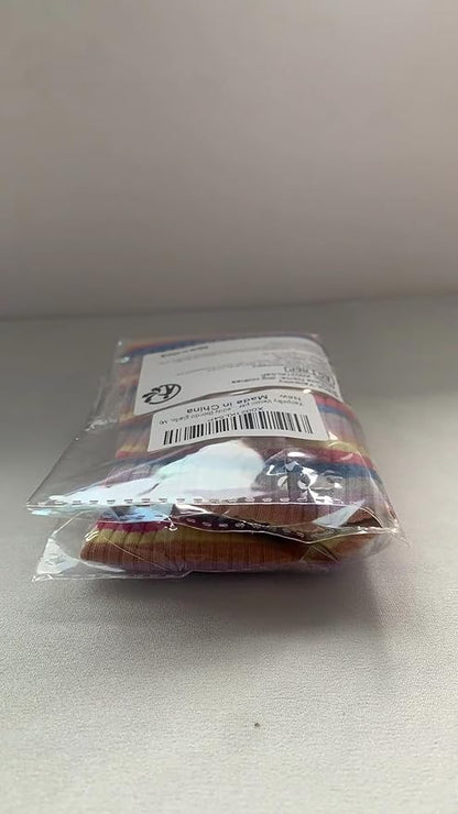 Small Medium Dog Clothes Rainbow Striped Dog Shirts Stretchable Long Sleeve Cat T-Shirt Pet Outfits for Chihuahua Yorkie Teddy (Yellow Edge