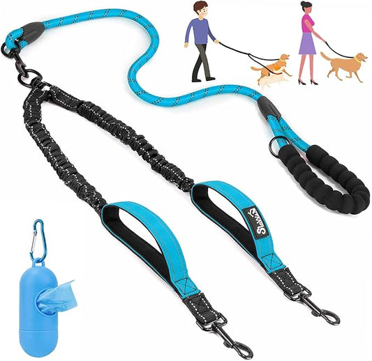 Lukovee Double Dog Leash 360° Swivel