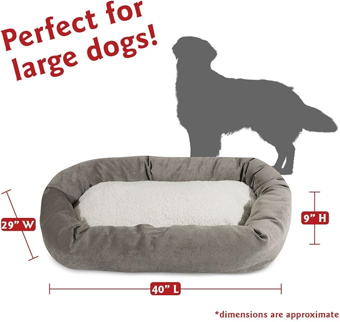 40 inch Vintage Villa Collection Sherpa Bagel Dog Bed