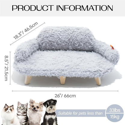 MEWOOFUN Removable Washable Cover Cat Bed 26"x18.3"x8.5" Elevated