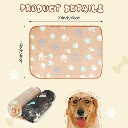 YUEPET Waterproof Dog Blankets, 2 Pack Washable Dog Blankets for Bed Couch Sofa Protector Fleece Flannel Puppy Blanket Soft Plush Reversible Throw Blanket for Small Dogs Puppy Cat 23"×16"(Grey+Coffee)