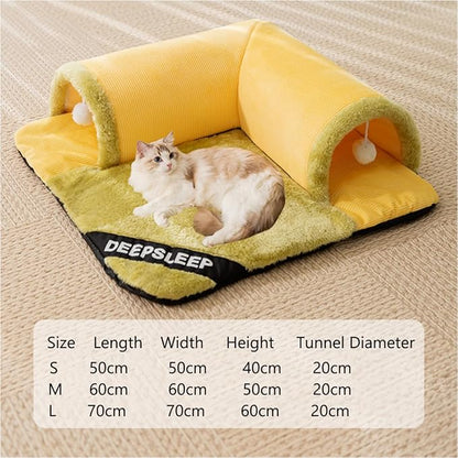 Pet Self-Warming Bed Cat Tunnel Bed (Large(28"*28"*24"))