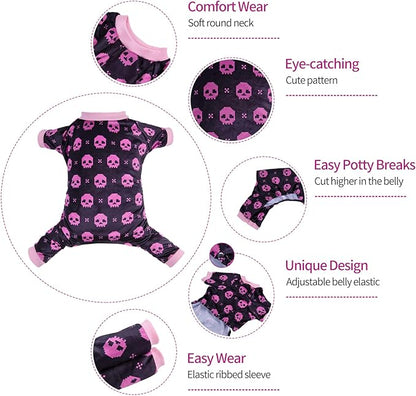CuteBone Dog Halloween Pajamas Skull Clothes Soft Puppy P248S