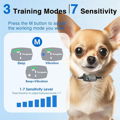 Dog Bark Collar for Small Dogs 5-15lbs. No 7 Adjustable 3 Adjustable