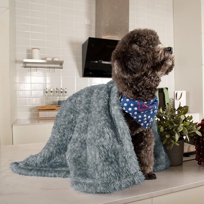 MACEVIA Fluffy Fleece Dog Blankets (24x29 Inch,