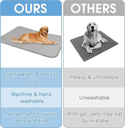 Summer Dog Cooling Mat Washable Ice Silk Self Cool Pad for Small Medium Large Dogs and Cats 59x40in)