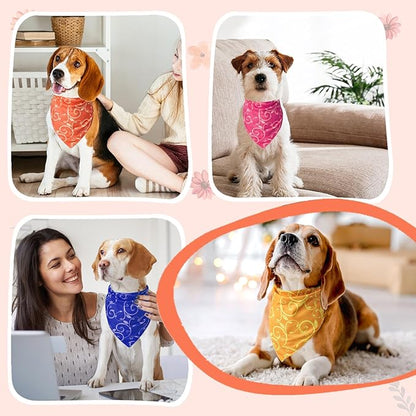 SCENEREAL Summer Dog Bandanas Bulk 4 Pack for Small Medium Large Dogs
