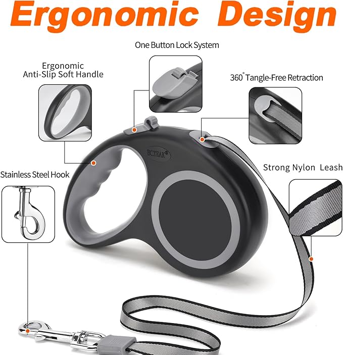 Retractable Dog Leash 16 FT 55 lbs,