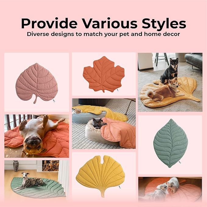 Dog Blanket Mat for Dogs Cats 47×43" Leaf