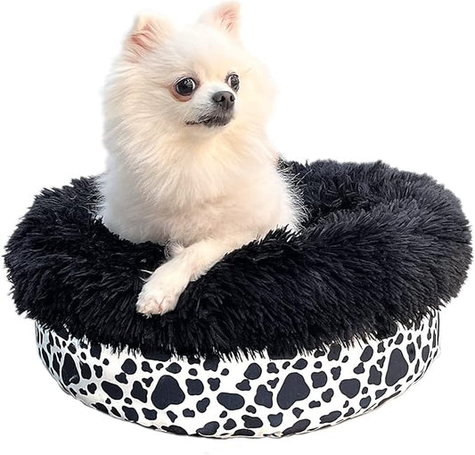 Cow Print Dog Bed for Small Size Dogs Washable
