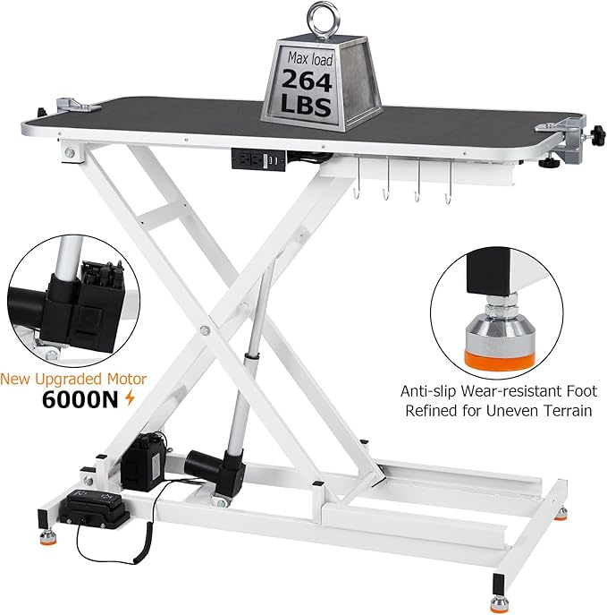 GAOMON Electric Dog Grooming Table (9.4"-39.4") Heavy 47"/White