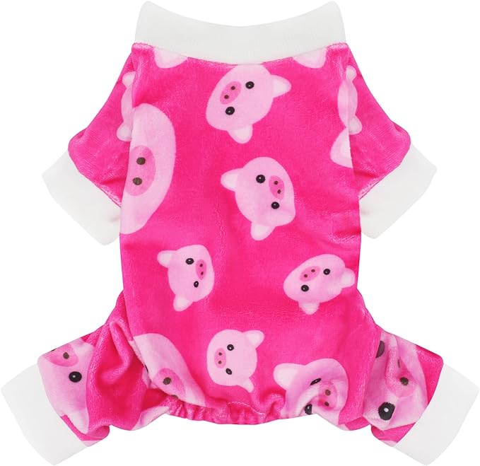 Paiaite Dog Pajamas Onesie: Comfortable Four-Legged Apparel for Small, Medium, & Large Dogs, Polyester Material for Comfort, Wrinkle Resistance, Moisture Wicking, and Stretchiness Pink Pig L