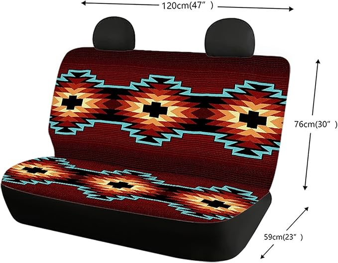 CLOHOMIN Southwestern Native American Aztec Back Seat Covers for Dogs Pets Washable Car Rear Bench Seats Protector