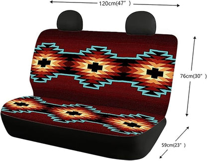 CLOHOMIN Southwestern Native American Aztec Back Seat Covers for Dogs Pets Washable Car Rear Bench Seats Protector