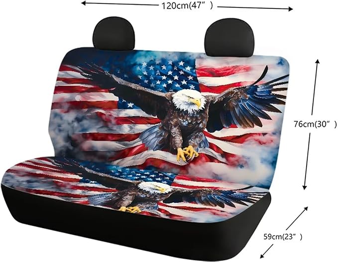 AFPANQZ American Flag Eagle Car Rear Seat Cover